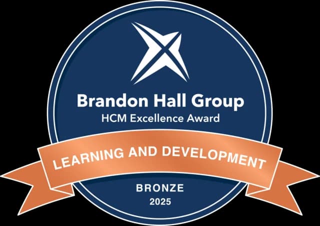 أفضل برنامج شهادات في التعلم والتطوير، Brandon Hall Group · جوائز التميز في إدارة رأس المال البشري، برونزية، 2025